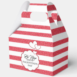 Be Mine Happy Valentine's Day Heart Chalk Stripes フェイバーボックス