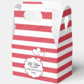 Be Mine Happy Valentine's Day Heart Chalk Stripes フェイバーボックス (見開き)