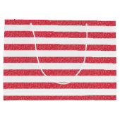 Be Mine Happy Valentine's Day Heart Chalk Stripes ラージペーパーバッグ (裏面)