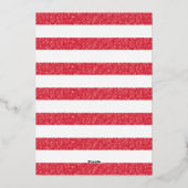 Be Mine Happy Valentine's Day Heart Chalk Stripes 箔シーズンカード (裏面)