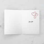 Be Mine Happy Valentine's Day Heart Stripes Folded シーズンカード (内部)