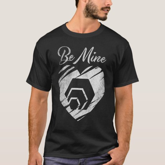 Be Mine Hex Coin Valentine Cryptoトークン暗号化 Tシャツ (正面)
