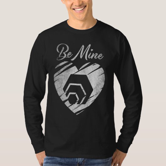 Be Mine Hex Coin Valentine Cryptoトークン暗号化 Tシャツ (正面)