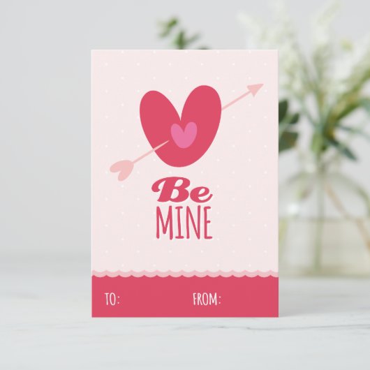 Be Mine Love Classroom School Kids Valentine's Day 招待状 (スタンド正面)