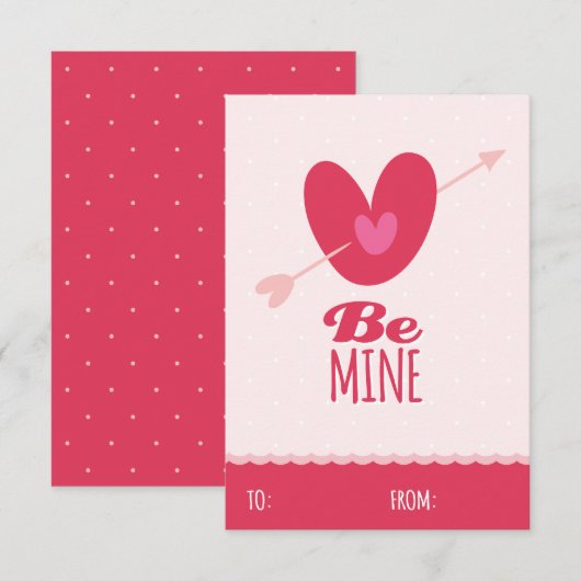 Be Mine Love Classroom School Kids Valentine's Day 招待状 (正面/裏面)