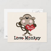 Be Mine Love Monkey Valentine's Dayはがき シーズンポストカード (正面/裏面)