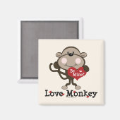 Be Mine Love Monkey Valentine's Day Magnet マグネット (正面/裏面)