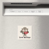 Be Mine Love Monkey Valentine's Day Magnet マグネット (インサイチュ (食洗機))