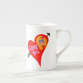 Be Mine Love You 2赤いハートValentine ボーンチャイナマグカップ (右)