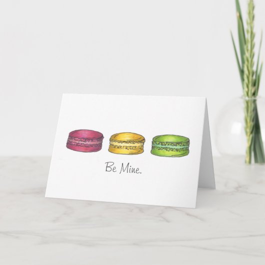 Be Mine Macaron Cookies Valentine's Day Love Card シーズンカード (正面)