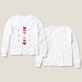 Be Mine Minimal Heart Stack Valentine T-Shirt (デザイン 正面＆背面)