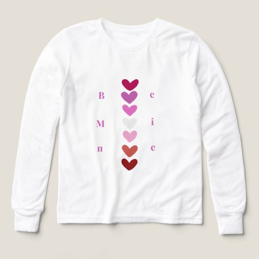 Be Mine Minimal Heart Stack Valentine T-Shirt (デザイン正面)