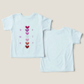 Be Mine Minimal Heart Stack Valentine T-Shirt (デザイン正面&裏面)