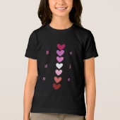 Be Mine Minimal Heart Stack Valentine T-Shirt トライブレンドＴシャツ (正面)