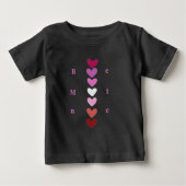 Be Mine Minimal Heart Stack Valentine T-Shirt ベビーTシャツ (正面)