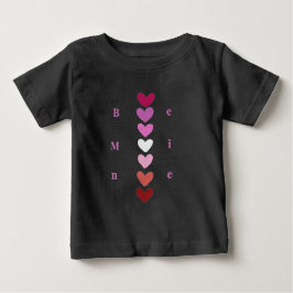 Be Mine Minimal Heart Stack Valentine T-Shirt ベビーTシャツ
