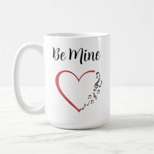 Be Mine Music Heart コーヒーマグカップ (左)