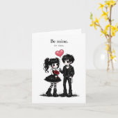 Be Mine Or Else Goth Valentine Card  カード (黄色い花)