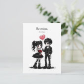 Be Mine Or Else Goth Valentine Postcard ポストカード (スタンド正面)