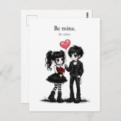 Be Mine Or Else Goth Valentine Postcard ポストカード (正面/裏面)