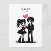 Be Mine Or Else Goth Valentine Postcard ポストカード (正面)