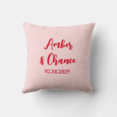 Be Mine Personalized Romantic Retro Pink クッション (裏面)