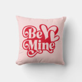 Be Mine Personalized Romantic Retro Pink クッション (正面)
