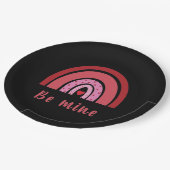 Be Mine Rainbowハートバレンタインデー ペーパープレート (アングル)