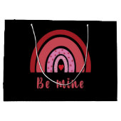 Be Mine Rainbowハートバレンタインデー ラージペーパーバッグ (裏面)