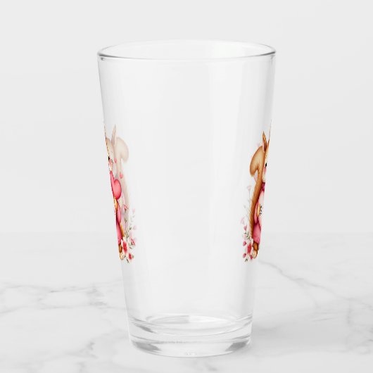 Be Mine Squirrel Holding A Heart  タンブラーグラス (左)