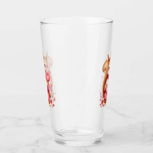 Be Mine Squirrel Holding A Heart  タンブラーグラス (右)