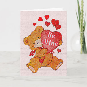 Be Mine Teddy Bear Valentineカード シーズンカード