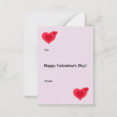 Be Mine Teddy Bear Valentine Mini Kids Cards ノートカード (裏面)