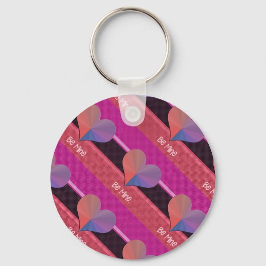 Be Mine Valentine反射ハート キーホルダー (正面)