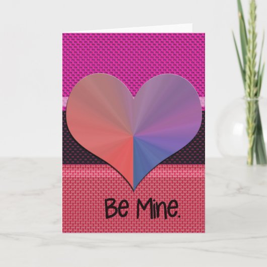 Be Mine Valentine反射ハート シーズンカード (正面)