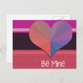 Be Mine Valentine反射ハート シーズンポストカード (正面/裏面)