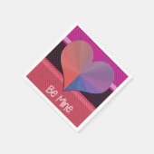 Be Mine Valentine反射ハート スタンダードカクテルナプキン (角)