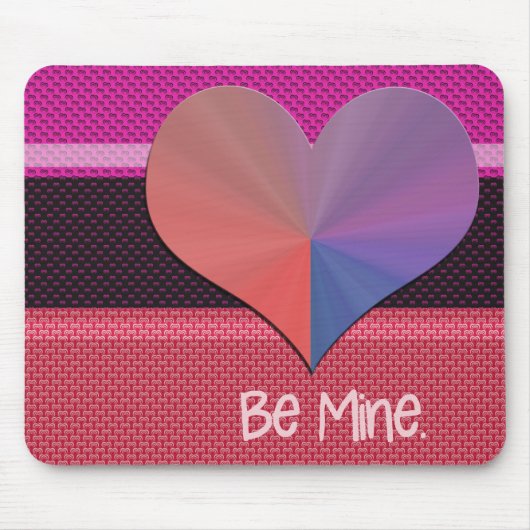 Be Mine Valentine反射ハート マウスパッド (正面)