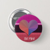 Be Mine Valentine反射ハート 缶バッジ (正面&裏面)