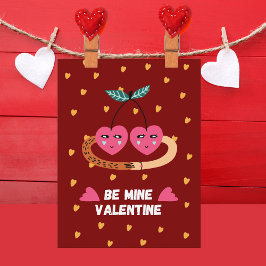 Be Mine Valentine, 2かわいいピンクのさくらんぼin Love シーズンポストカード