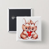 Be Mine Valentine Buniesボタン 缶バッジ (正面&裏面)