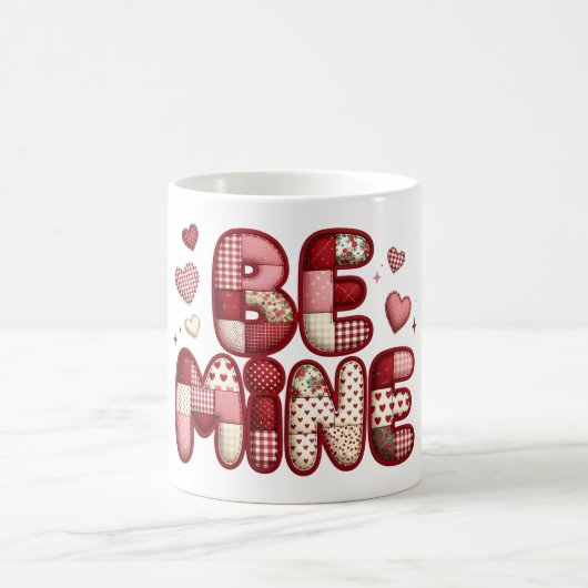 Be Mine Valentine Coffee Mug | Patchwork Quilted H コーヒーマグカップ (中央)