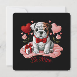 Be Mine Valentine English Bulldog Greeting Card シーズンカード