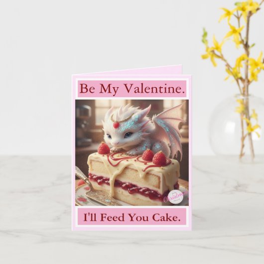 Be Mine, Valentine. I'll Feed You Cake. V-day Card カード (黄色い花)