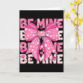 Be Mine Valentine Pink Heart Coquette Bow Girl Wom カード (黄色い花)