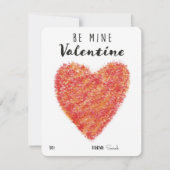 Be Mine Valentine Red Heart Illustration Classroom シーズンカード (正面)