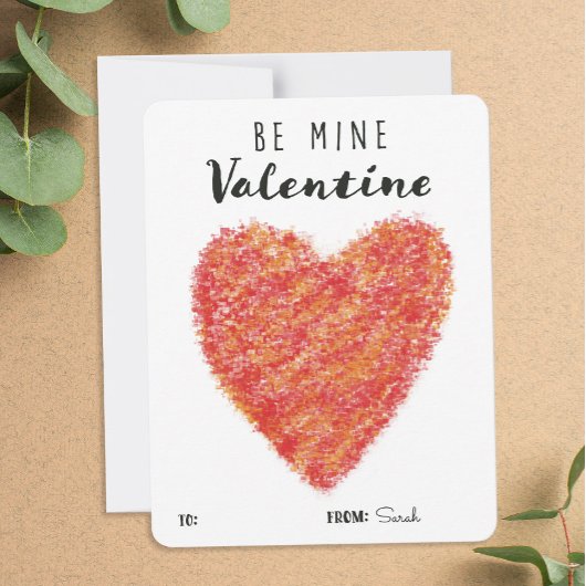 Be Mine Valentine Red Heart Illustration Classroom シーズンカード