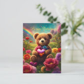 Be mine Valentine Teddy 1 インビテーションポストカード (スタンド正面)