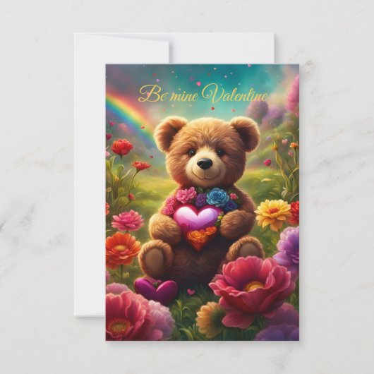 Be mine Valentine Teddy 1 サンキューカード (正面)