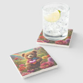 Be mine Valentine Teddy 1 ストーンコースター (横)